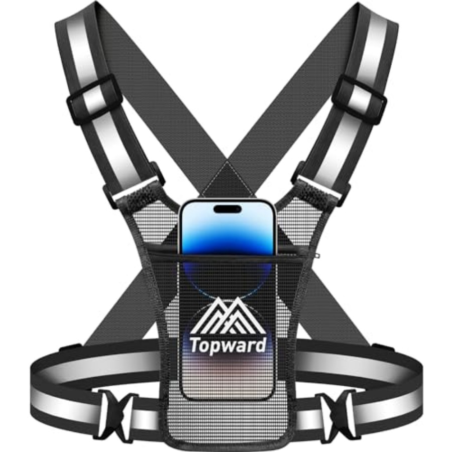 Reflective Running Gear Vest - Topward Running Vest Chest Phone Holder