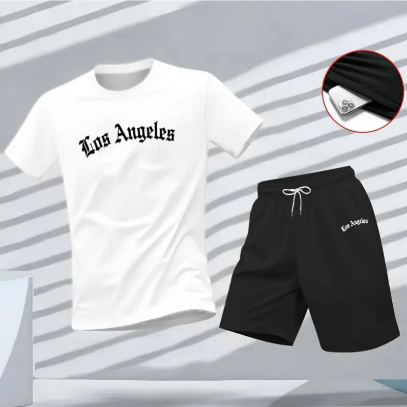 Running Gear Men - Men's Los Angeles Letter Print Tracksuit