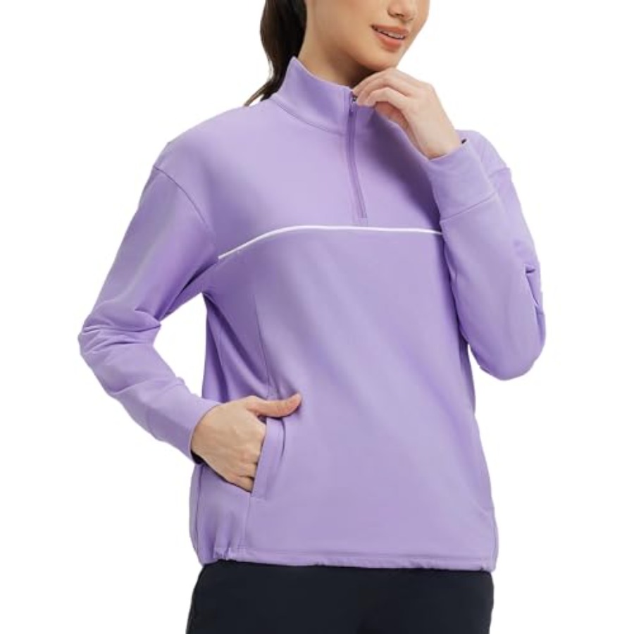 Winter Running Gear Jacket - baleaf Women's Fleece Golf Pullover Half