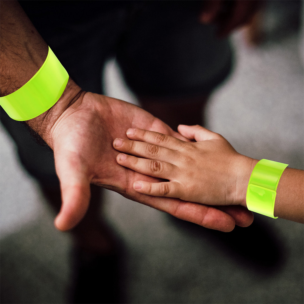Running Gear For Night - 12Pcs Reflective Slap Bracelets High Visibility
