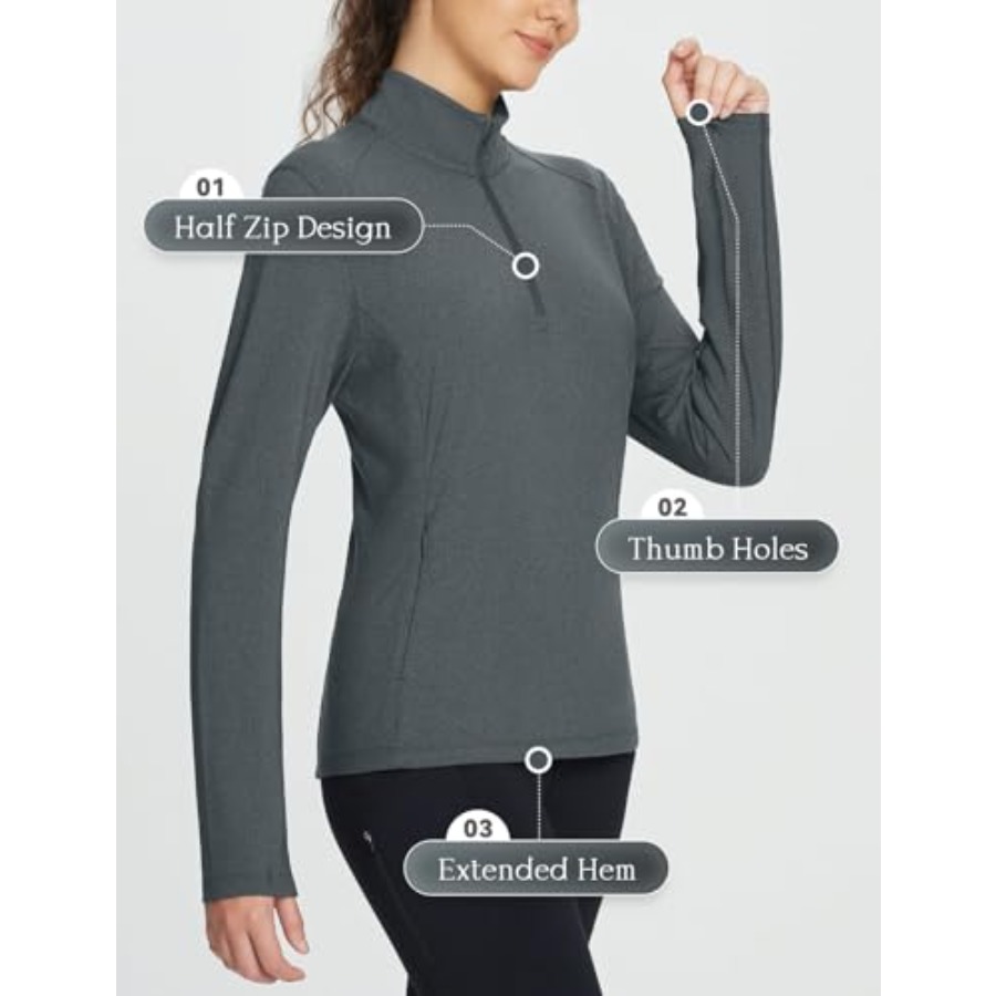 Women's Fleece Pullover Jacket - Winter Running Gear Jacket avis et prix