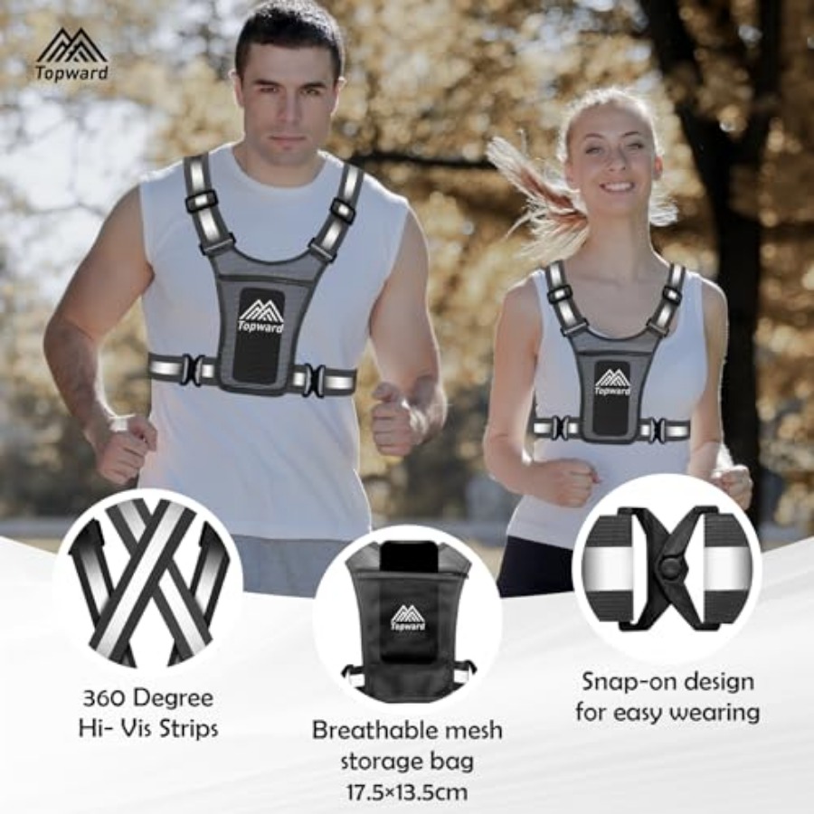 Topward Running Vest Chest Pho - Reflective Running Gear Vest avis et prix