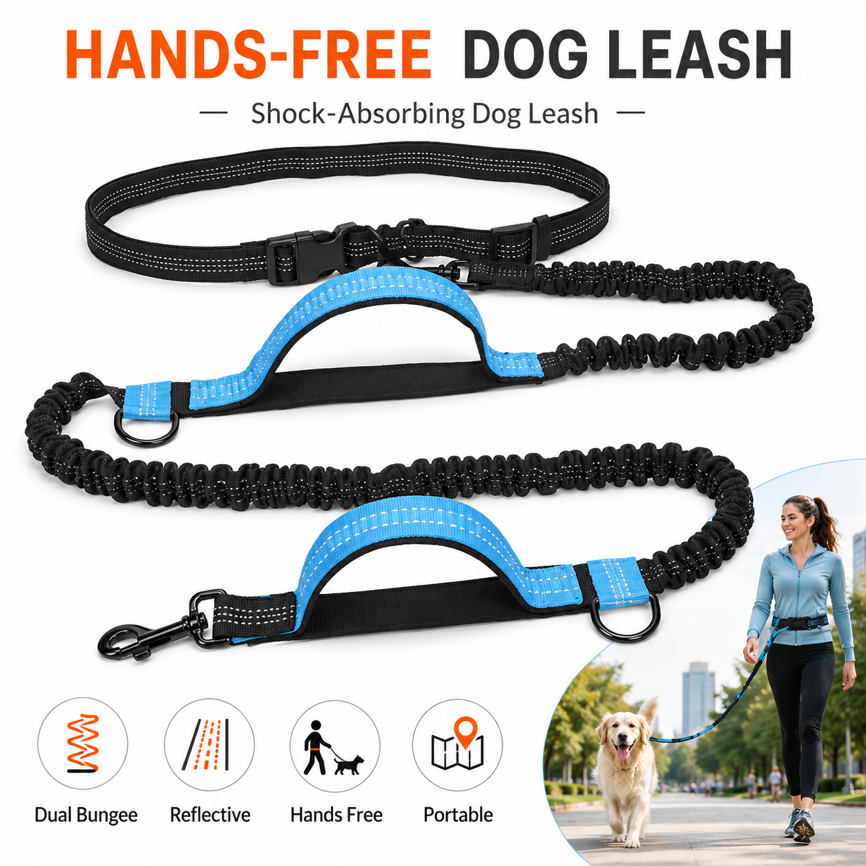 Hands Free Dog Leash Double Bu - Running Belt Waist avis et prix