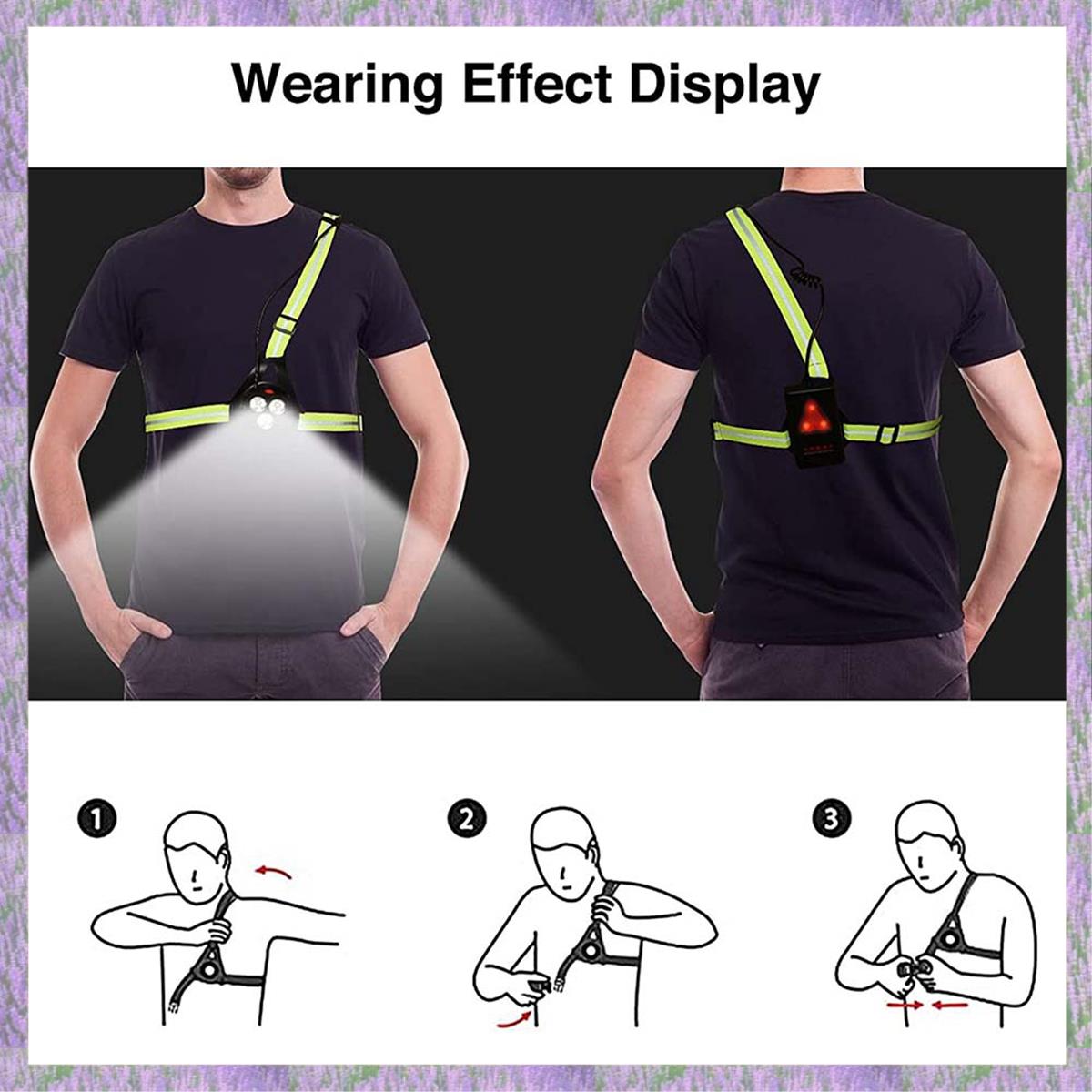 A63K-Night Running Lights For  - Reflective Running Gear Vest avis et prix