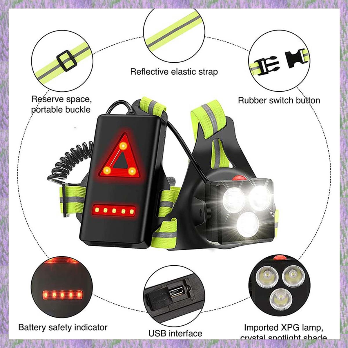 A63K-Night Running Lights For  - Reflective Running Gear Vest avis et prix
