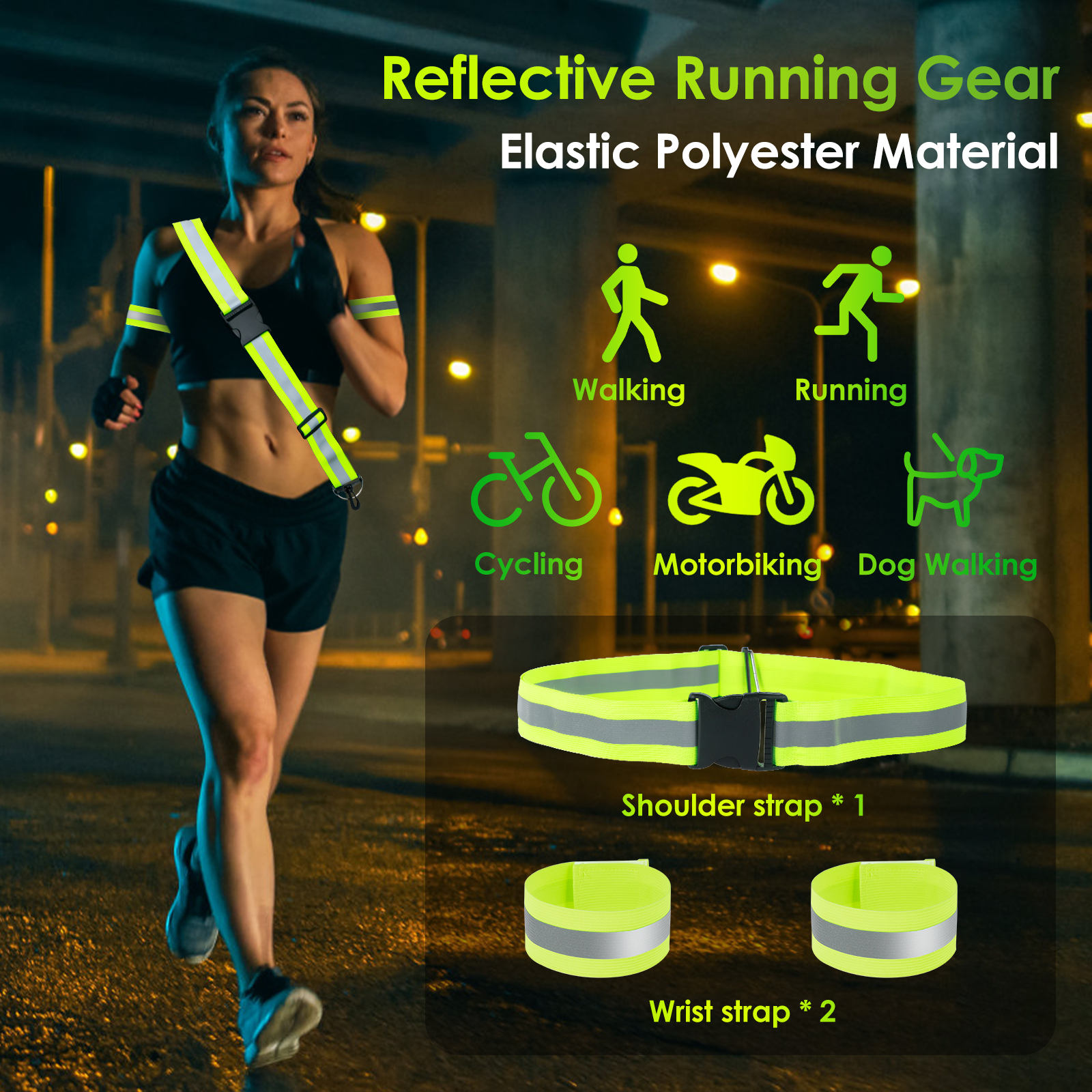 3pcs Reflective Sash for Walki - Reflective Running Gear Vest avis et prix