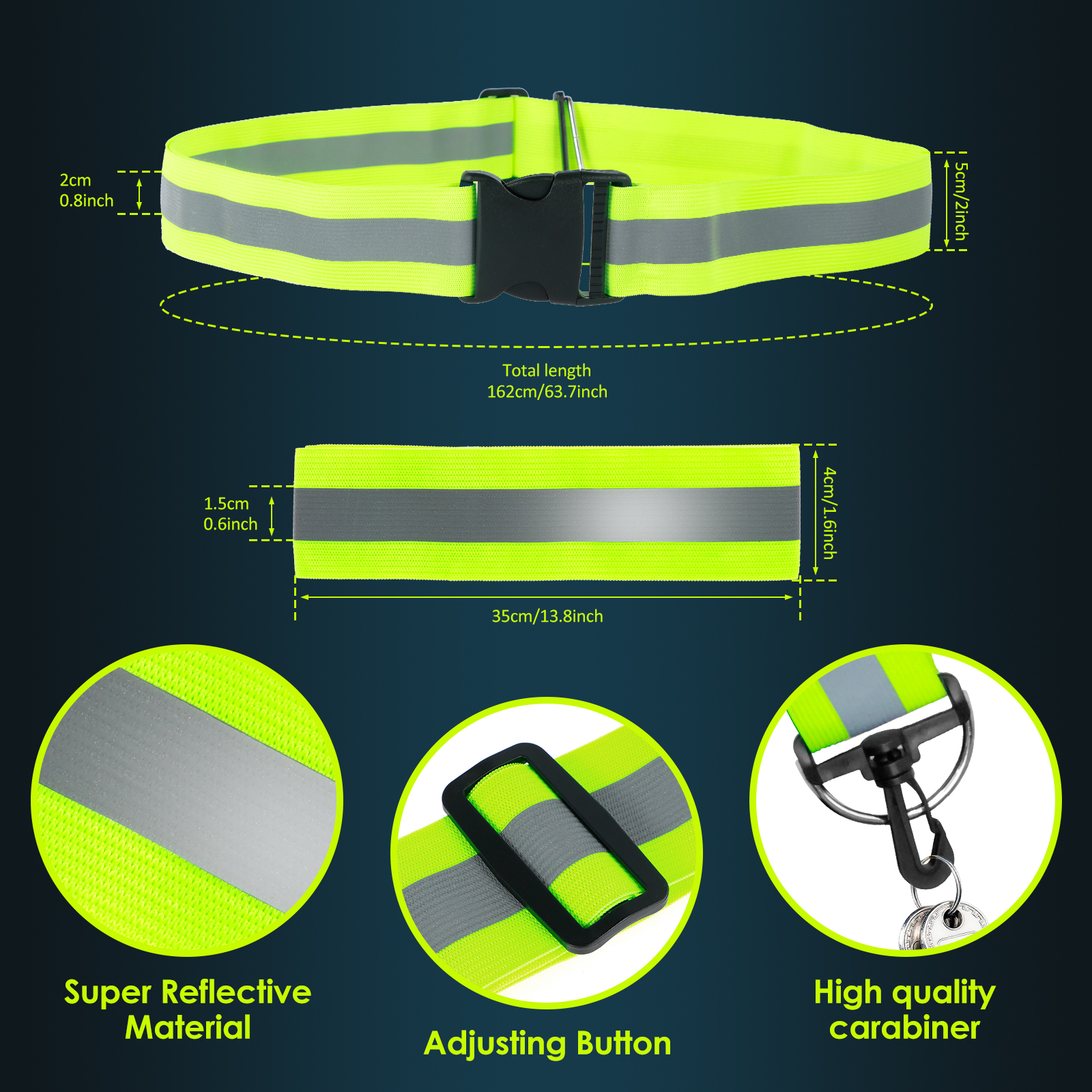 3pcs Reflective Sash for Walki - Reflective Running Gear Vest avis et prix