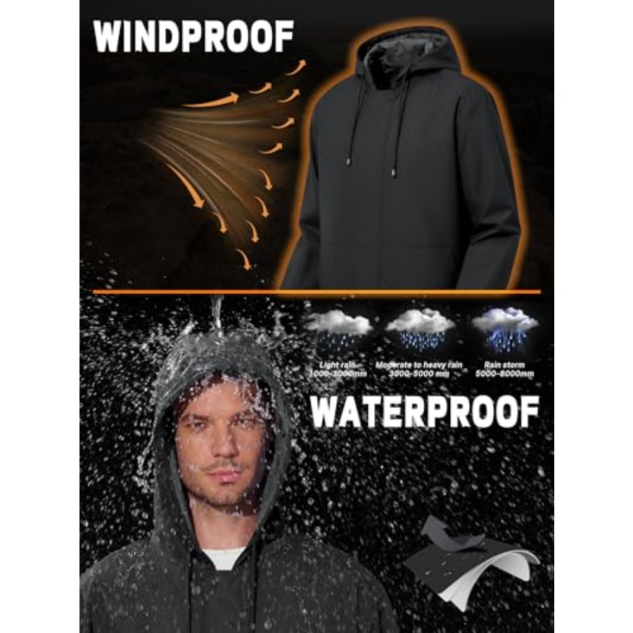 UIQUR Men's Rain Jacket Waterp - Running Gear Rain avis et prix