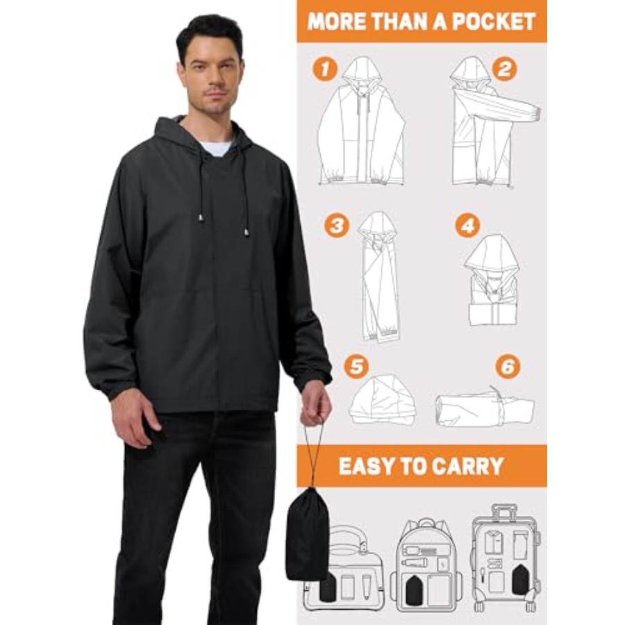 UIQUR Men's Rain Jacket Waterp - Running Gear Rain avis et prix